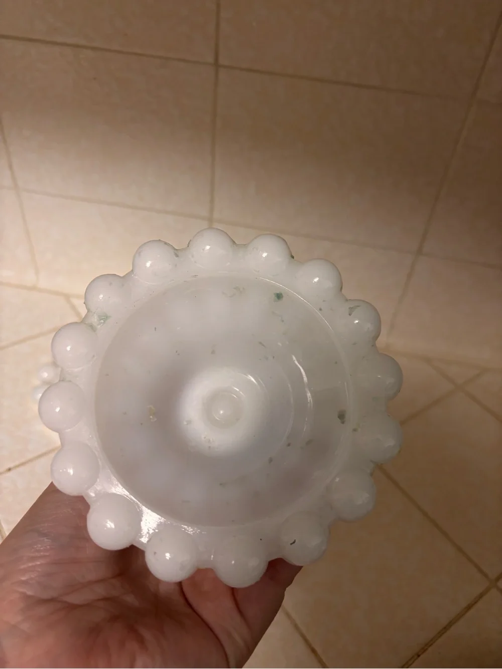 White Milk Glass Candleholders Pair